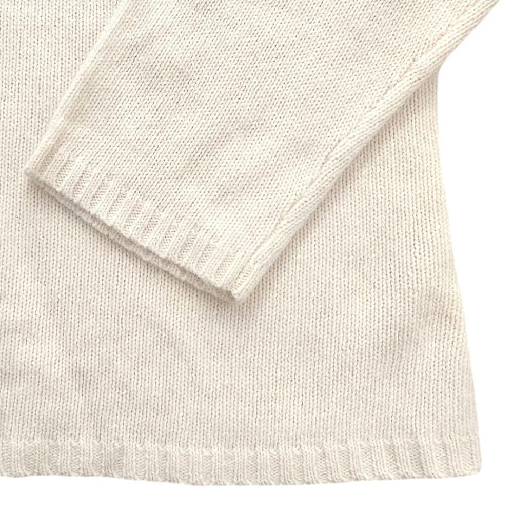 RAFAELLA Ivory Cream Angora Lambswool  Blend 3/4 Sleeve Cowl Neck Sweater XL - Picture 4 of 11